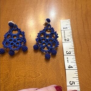 J. Crew | Blue Crochet Dangle Earrings